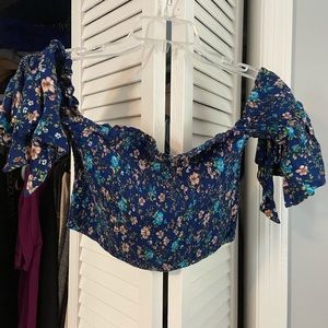 Floral off the shoulder crop top